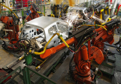 Robots Welding Cars in Assembly Line